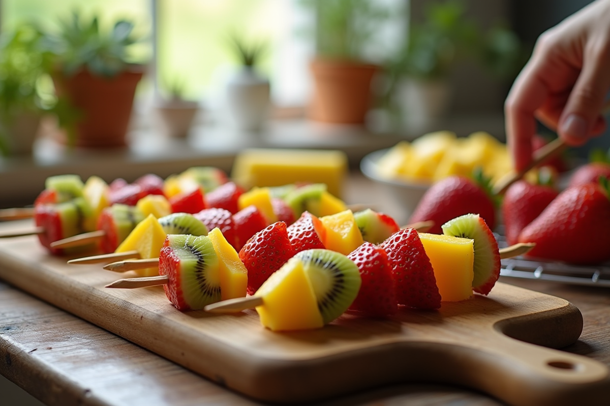 brochettes fruits