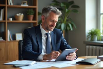 Homme d'affaires confiant dans un bureau moderne