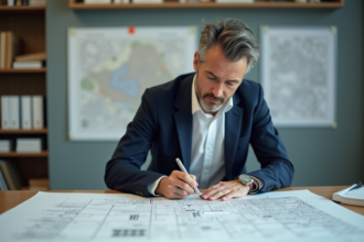 Urbaniste en planification urbaine dans un bureau lumineux